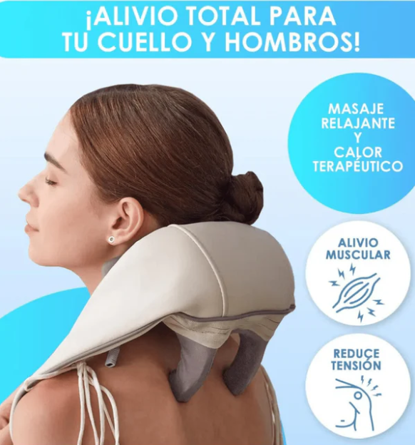 Masajeador de Cuello Eléctrico inteligente - Alivio instatáneo del Dolor cervical y Estrés
