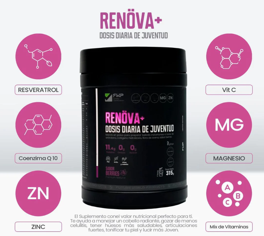 COLAGENO RENOVA - DOBLEMENTE MAS JOVEN Y FUERTE