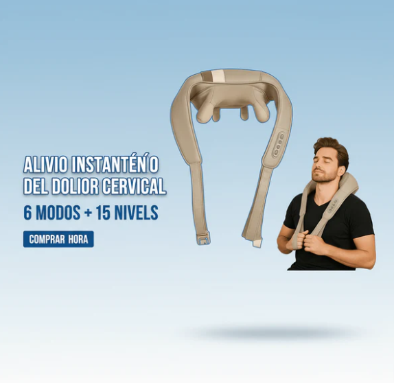 Masajeador de Cuello Eléctrico inteligente - Alivio instatáneo del Dolor cervical y Estrés